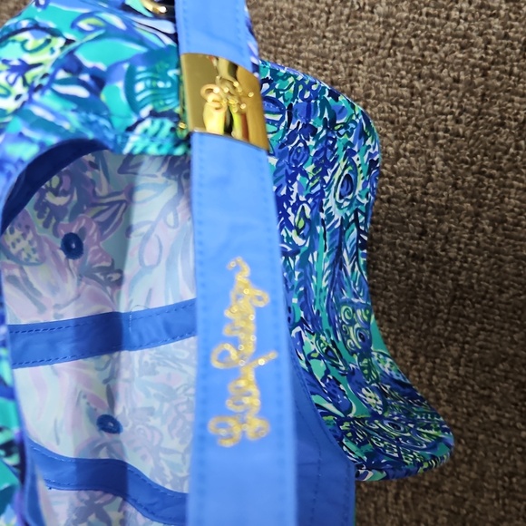 Lilly Pulitzer Run Around Hat Blues Purple Green Yoga Tennis Womens - Picture 6 of 7